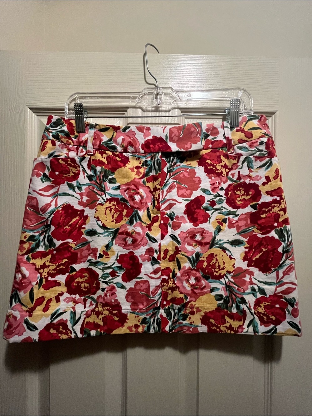 LOFT Floral Mini Skirt in Red, Yellow and Pink